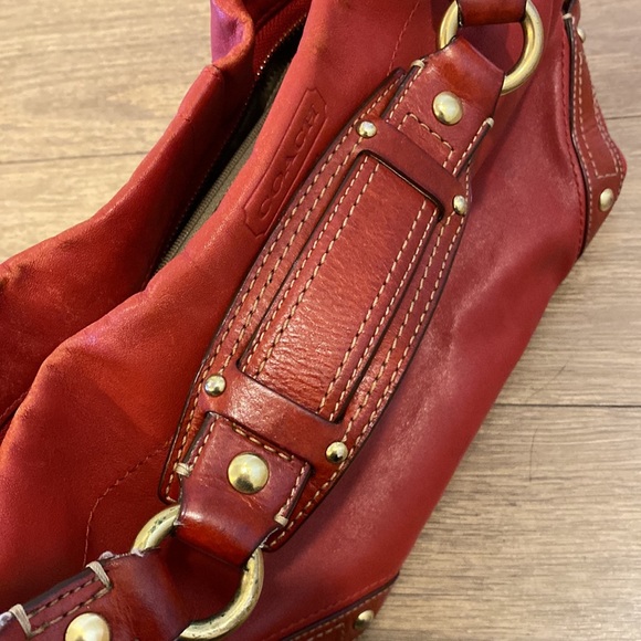 Coach shoulder bag red leather - Picture 3 of 3